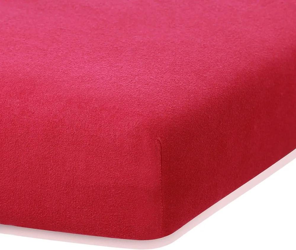 Bordó červená elastická plachta s vysokým podielom bavlny AmeliaHome Ruby, 200 x 100-120 cm