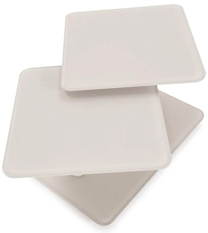 Krémovobiely sklenený konferenčný stolík 54x115 cm Elvi – Marckeric