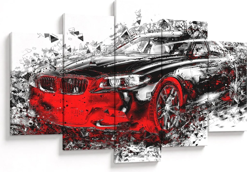Obraz - Maľované auto v akcii (150x105 cm)