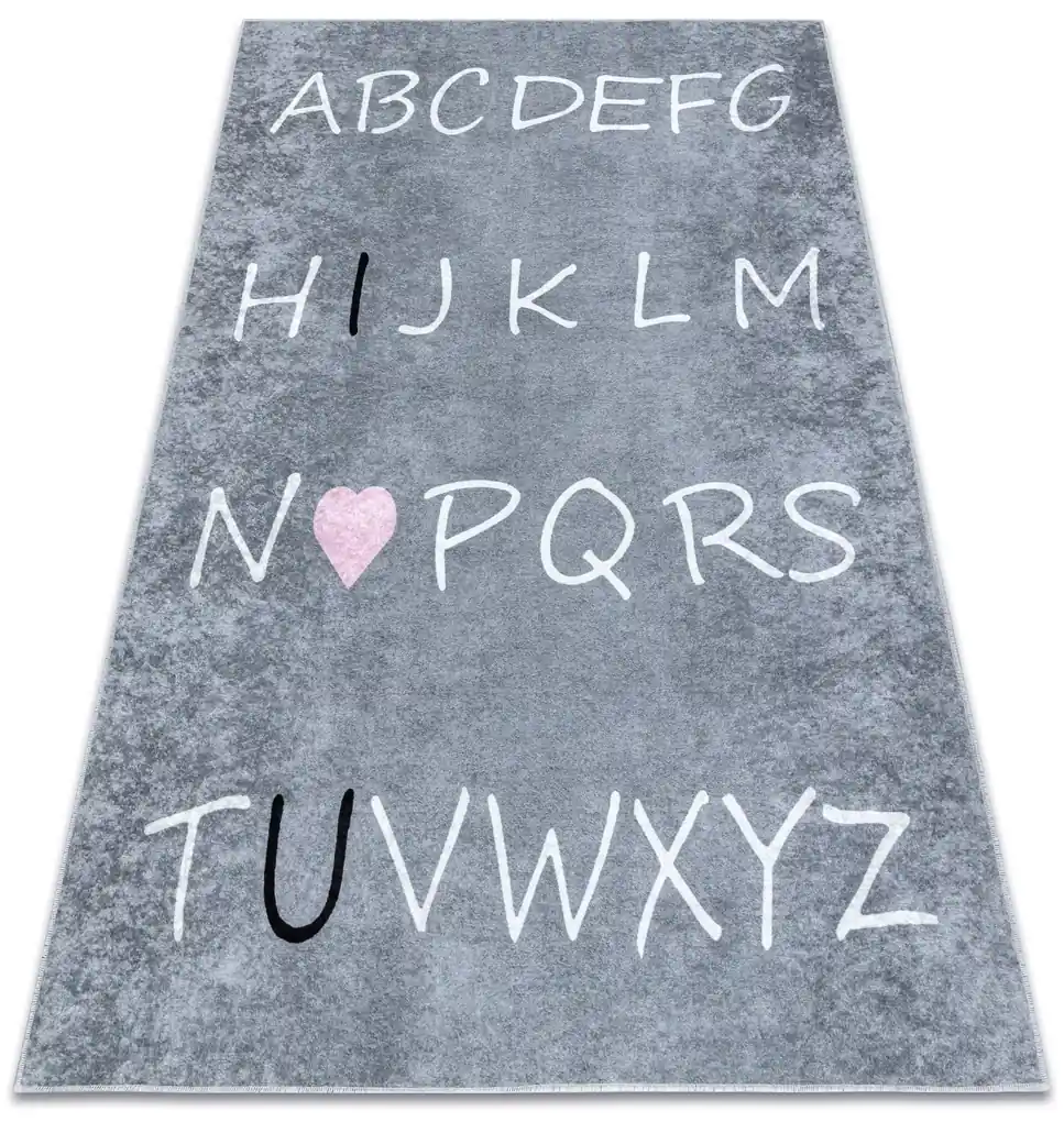 Detský koberec JUNIOR 52106.801, abeceda, sivý | BIANO