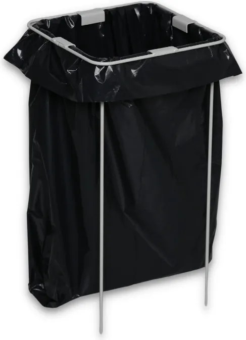 Kôš na triedený odpad, stojan na odpadkové vrecia, sivá/žltá, 4x 42 l