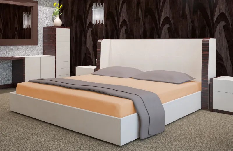 Dekorstudio Prestieradlo froté s gumičkou lososové PRZF-7 Rozmer plachty: 90x200cm