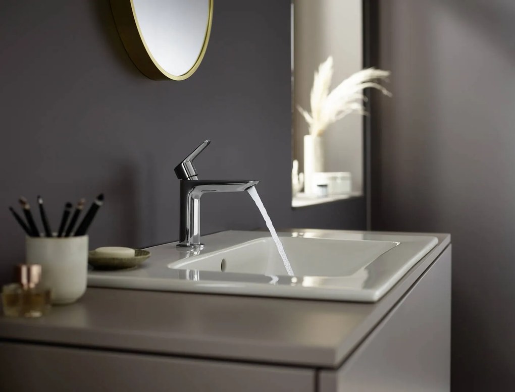 Hansgrohe Logis, umývadlová batéria Fine 110, s výpustom Push-Open, EcoSmart, chrómová, HAN-71252000