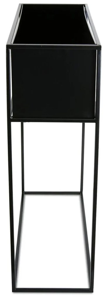KOVOVÝ KVETINÁČ SO STOJANOM RECT 70X24X64 CM ČIERNA