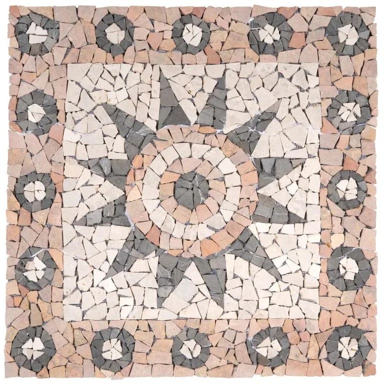 Mramorová mozaika, motív kvetina, 90 x 90 cm