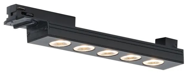Moderné čierne stropné svietidlo pre 1-fázový koľajnicový systém 5W 370 lm 3000K - Iconic Tsiri