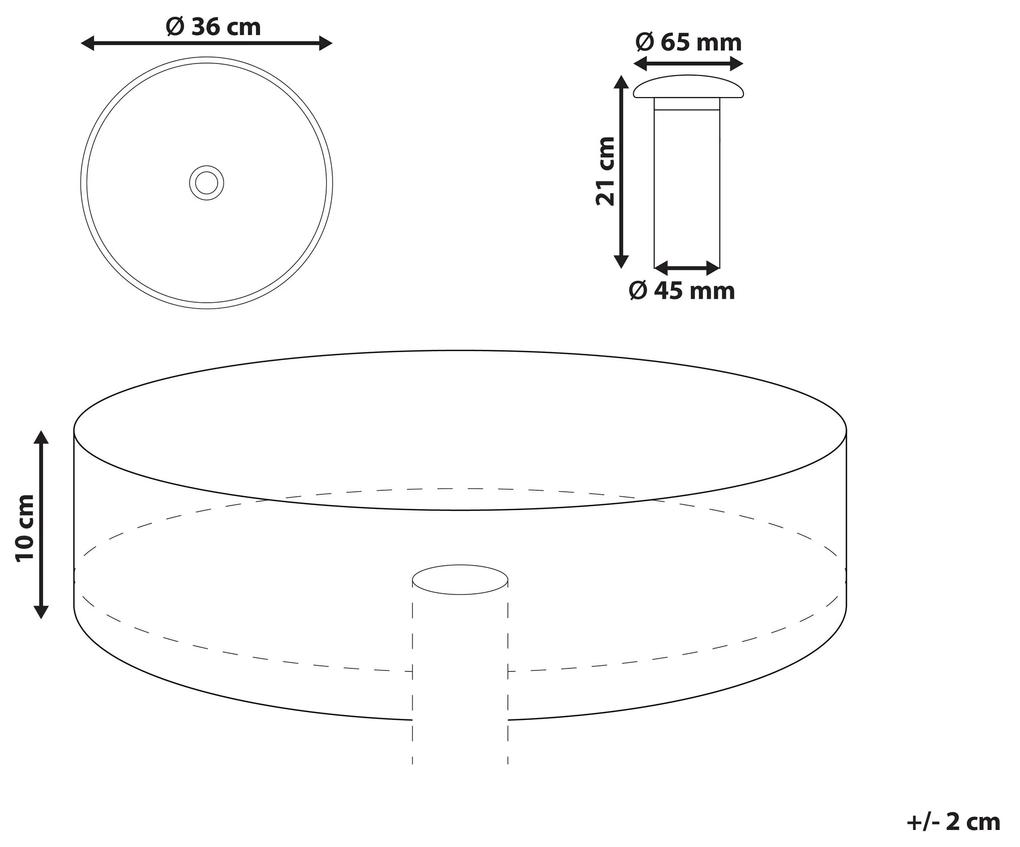Okrúhle umývadlo ⌀ 36 cm tyrkysové TOLOSA Beliani
