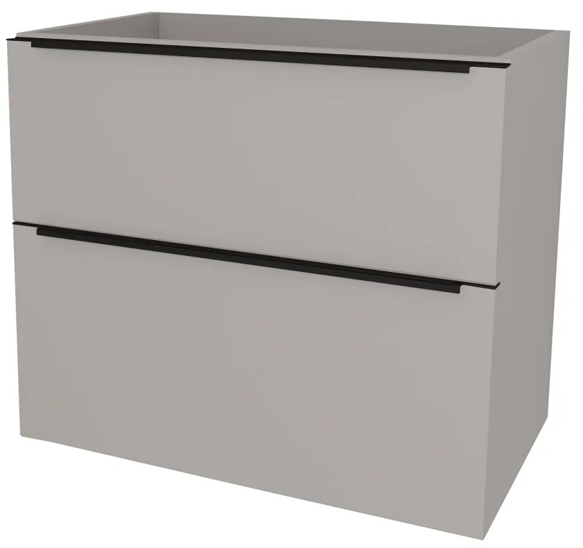 Mereo, Mereo Mailo, kúpeľňová skrinka 61 cm, čierne madlo, Multidecor, Arktická sivá, MER-CN590SBARS1