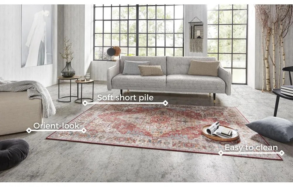 Tehlovočervený koberec Nouristan Sylla, 80 x 150 cm