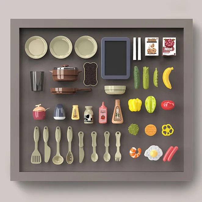 MULTISTORE Detská kuchynka 42 dielov – zvuky, LED a parný generátor