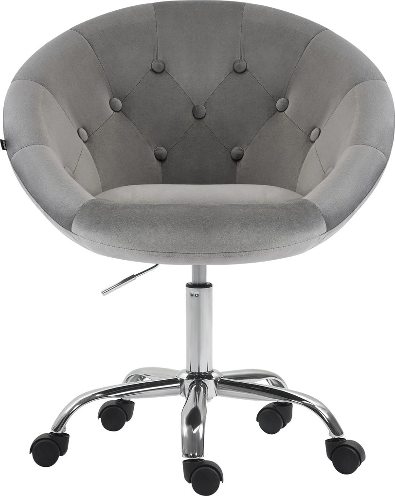 Pracovná stolička London zamat - sivá