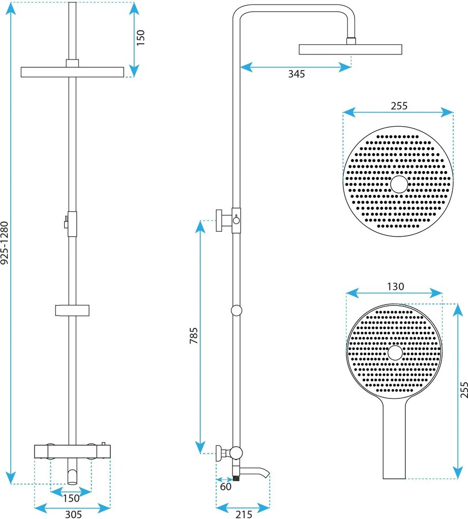 Rea Lungo Stripe, sprchový set s vaňovým výtokom, brúsená oceľ, REA-P9491