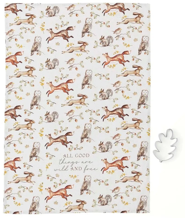 Bavlnená utierka s formičkou v súprave 2 ks 45x65 cm Forest Fable – Cooksmart ®