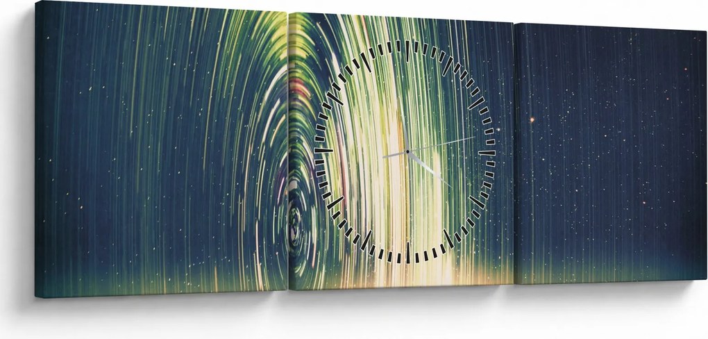 Obraz - Stred vesmíru (s hodinami) (90x30 cm)