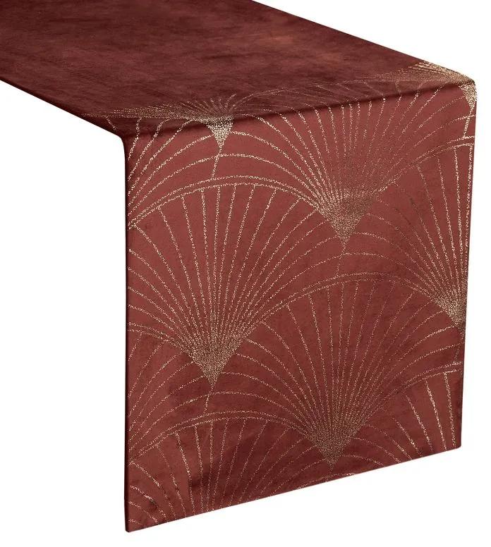 Dekorstudio Elegantný zamatový behúň na stôl BLINK 14 tehlový Rozmer behúňa (šírka x dĺžka): 35x180cm
