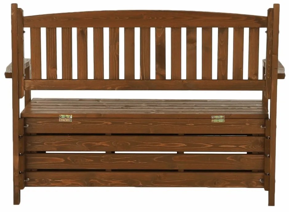 Tempo Kondela Záhradná lavica Amula s úložným priestorom, hnedá - 124 cm
