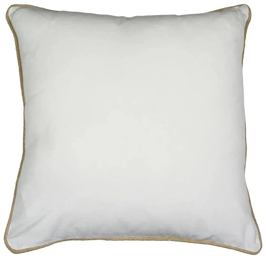 Biely plátený vankúš s jutovým lemovaním Jutei - 45*15*45 cm