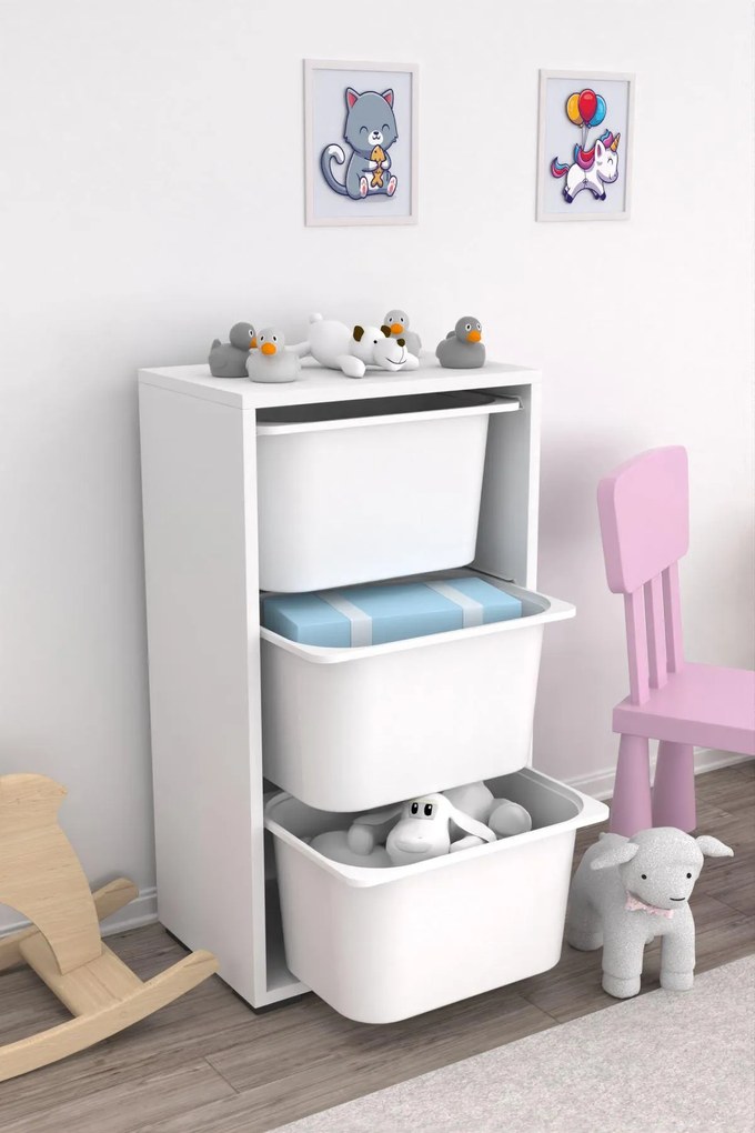 Organizér na hračky Dremonka 2 (biela). Akcia -19%. Vlastná spoľahlivá doprava až k Vám domov. 1124265