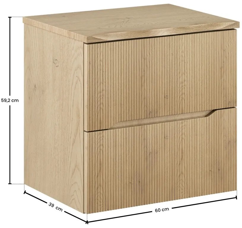 Závesná skrinka pod umývadlo Nordic Nature s doskou 60 cm dub cremona