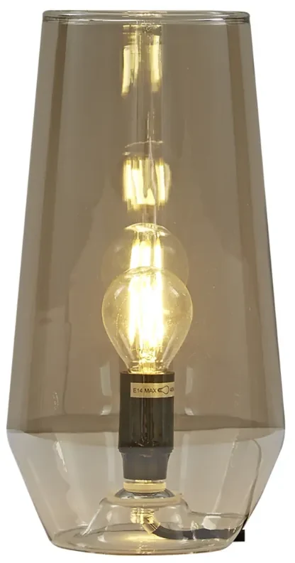 Stolová lampa LEO, koňakové sklo