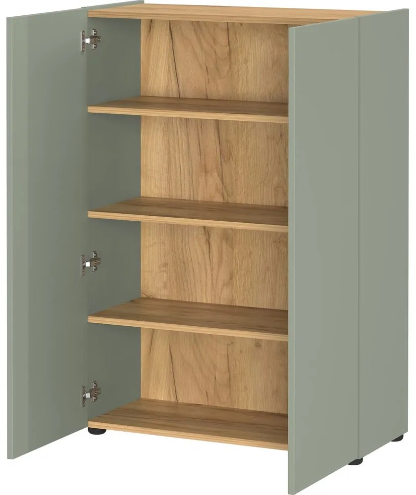 Svetlozelená predsieňová zostava v dekore duba 104x200x33 cm Alviano – Germania