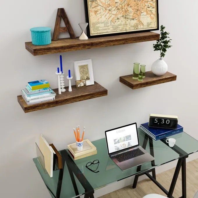 Nástenná polica FIGO+ konzola, 70 cm, tmavý dub Casaria