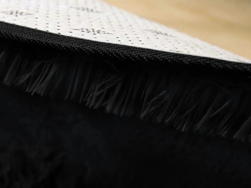 TZ Čierny okrúhly shaggy koberec Lana Rozmer: 150