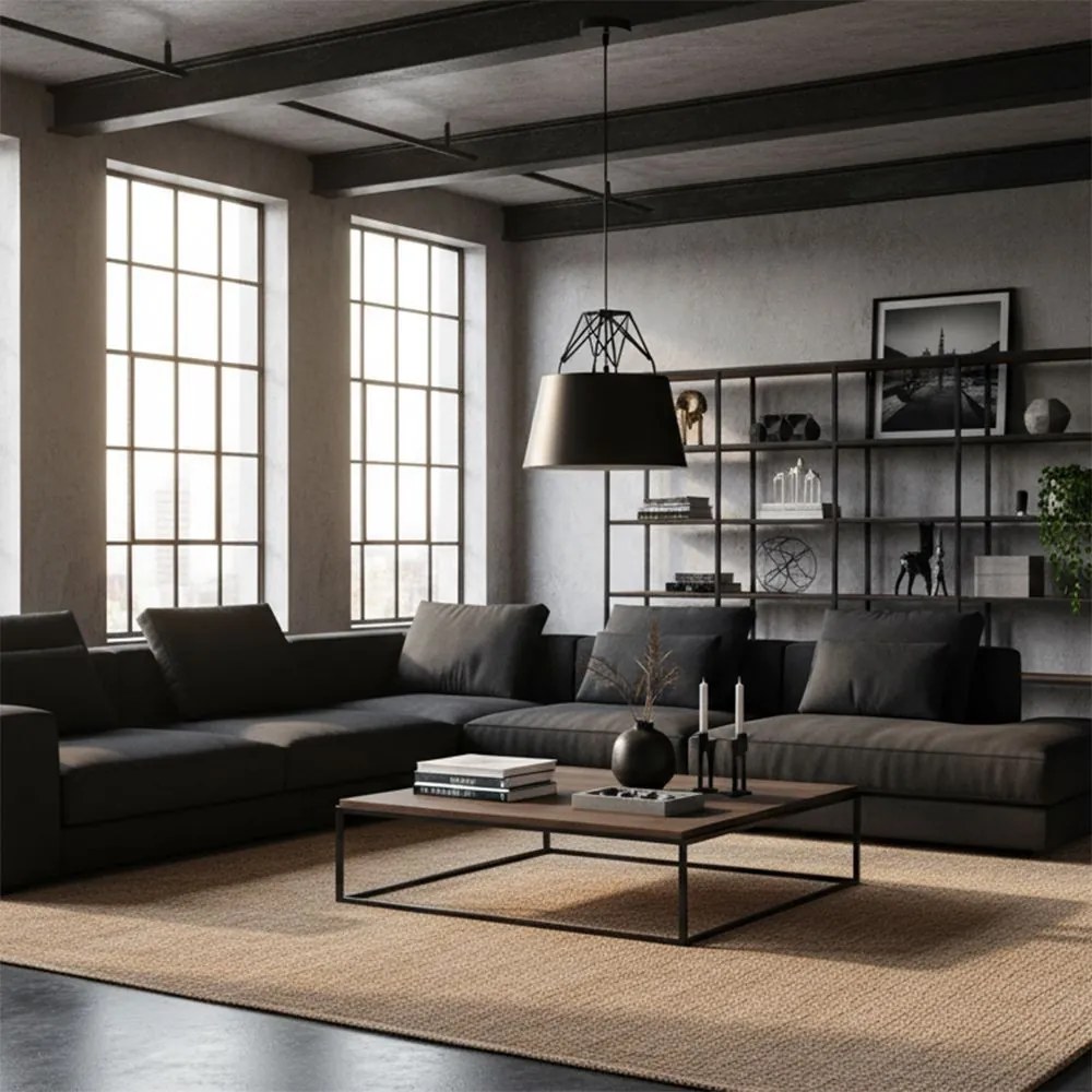 Toolight Toolight, závesná kovová stropná lampa 1xE27 APP422-1CP, čierna, OSW-00552