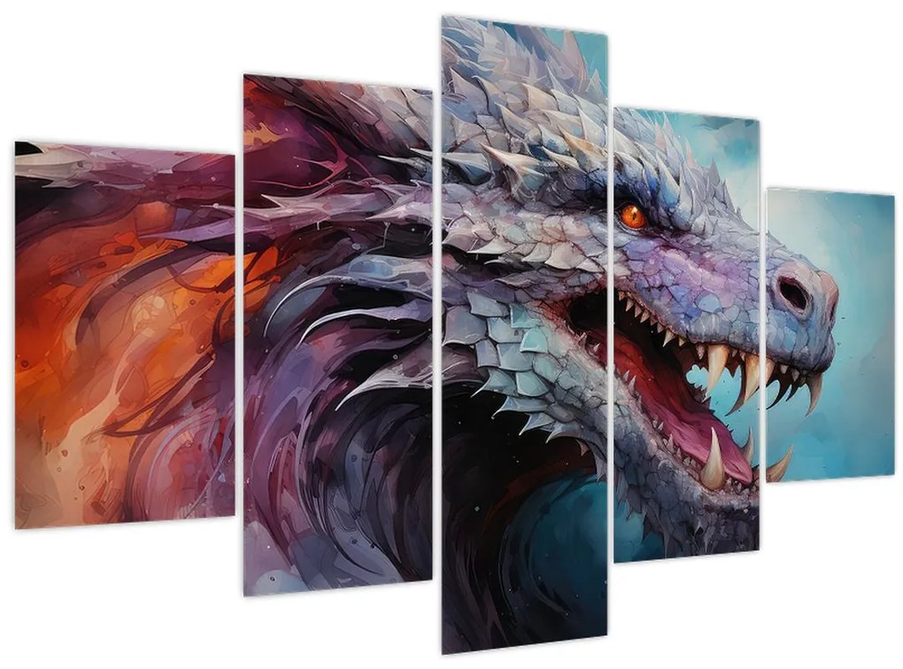 Obraz - Ilustrácia draka (150x105 cm)