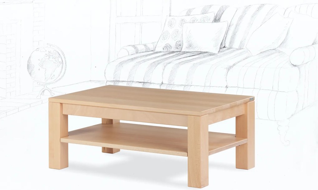 Wooded Konferenční stolek Chicago z masivu BUK