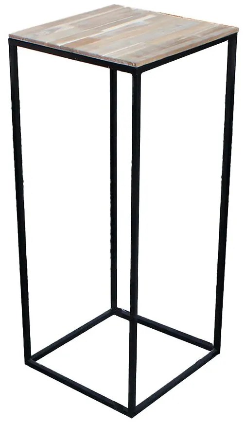 Stojan akácia/kov 38x82h prírodný