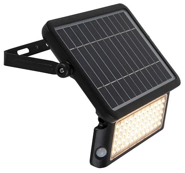 Chladič čierny vrátane LED so snímačom pohybu IP65 solar - Teho