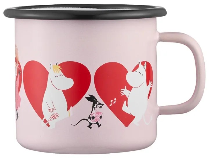 Hrnček Moomin Heart 0,25l, smalt / ružový