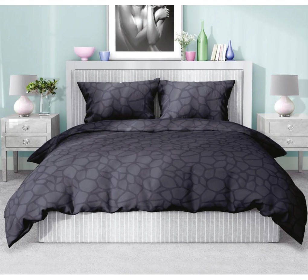 Povlečení z mikrovlákna SATYN 004 160x200 cm + 2x 70x80 cm černé