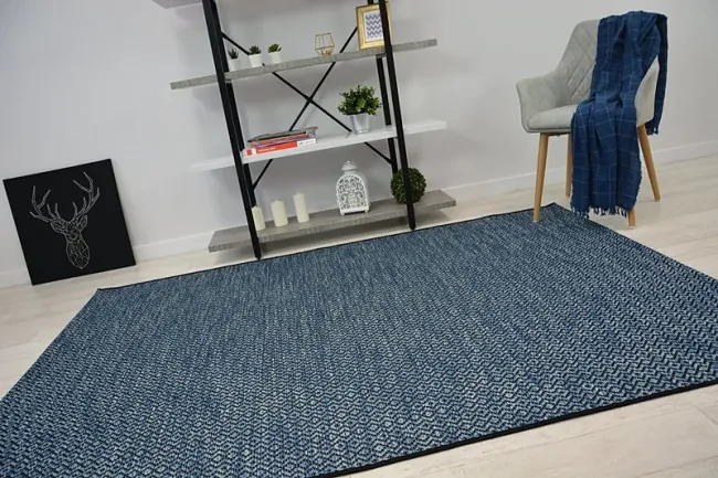 Koberec SIZAL LOFT 21144 ROMBY Cik Cak čierny / strieborný / nebeský