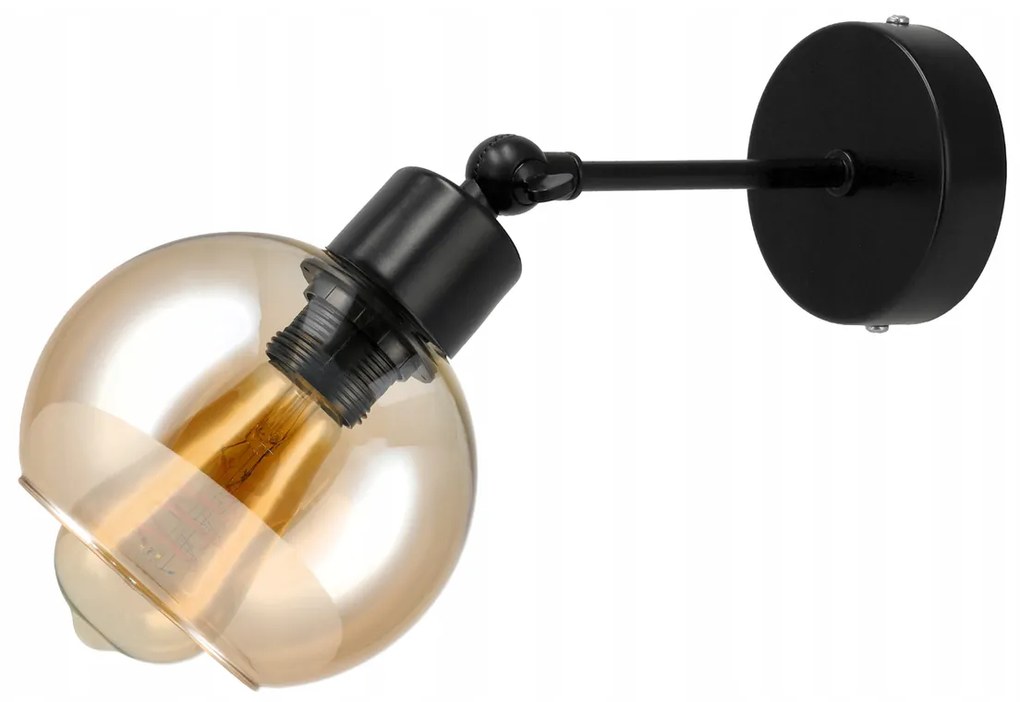 BERGE Sklenená LED nástenná lampa 1xE27 - jantárová farba