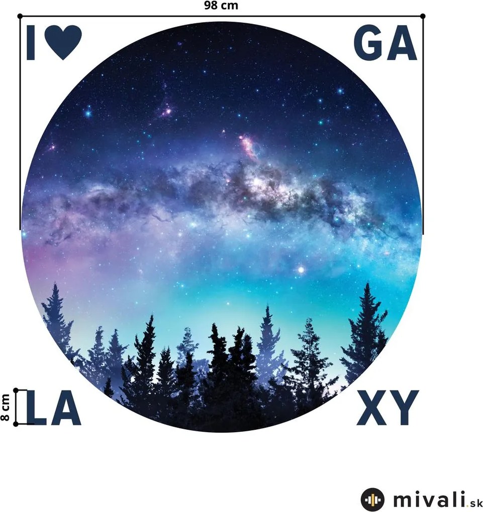 Samolepky na stenu - Galaxia s nápisom
