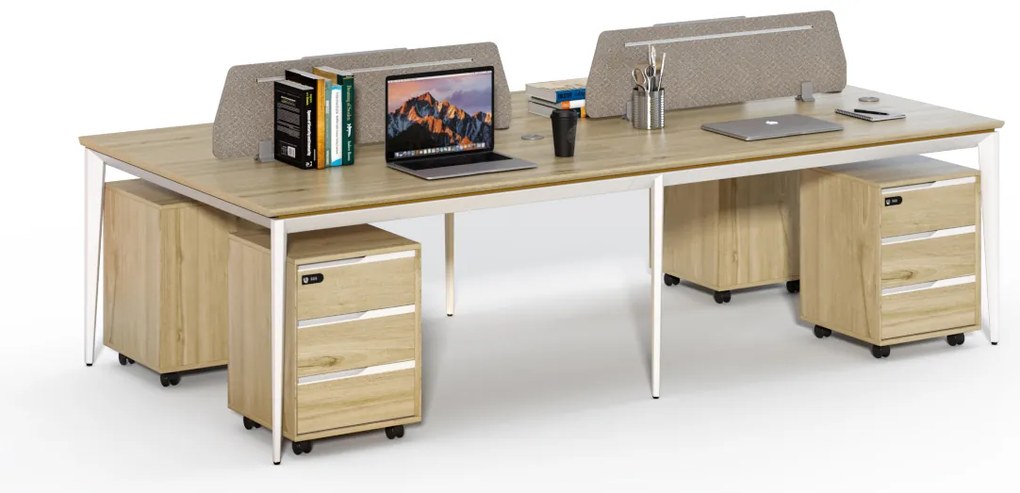 Kancelársky set pre 4 osoby Houseland Profit Max 02 2814 dub/biela