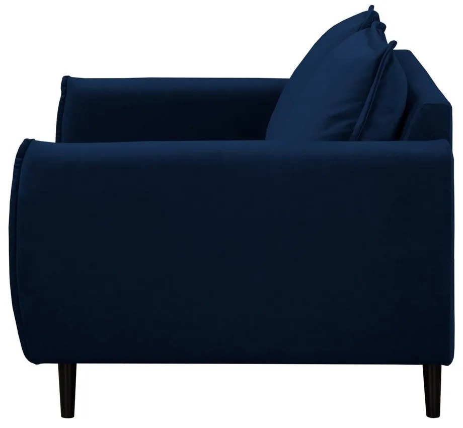 Tmavomodrá zamatová pohovka 138 cm Juli – Ropez