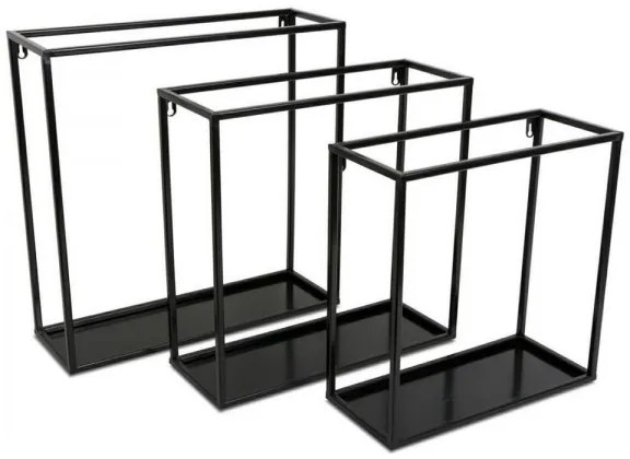 Nástenná polica 35x35 cm čierna