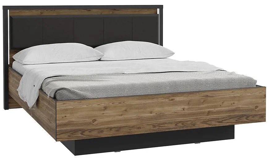 Posteľ Haruki HYTL1162B alpský smrek/čierna