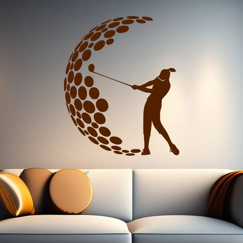 Veselá Stena Samolepka Golf Farba: oranžová, Veľkosť: 100 x 82 cm