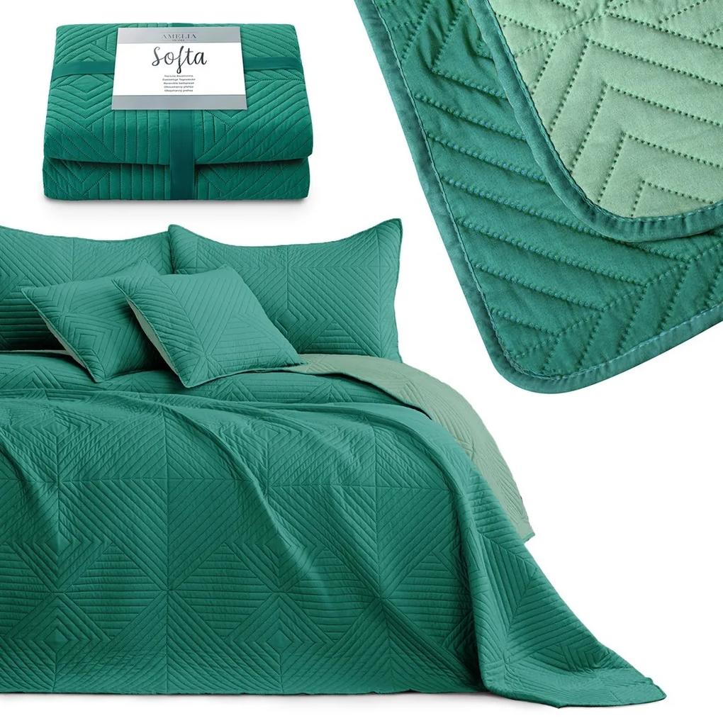 Prehoz na posteľ AmeliaHome Softa zelený, velikost 170x210