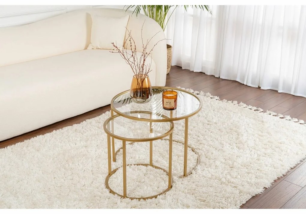 Súprava konferenčných stolíkov Aurum Gold 60 cm, 2 ks