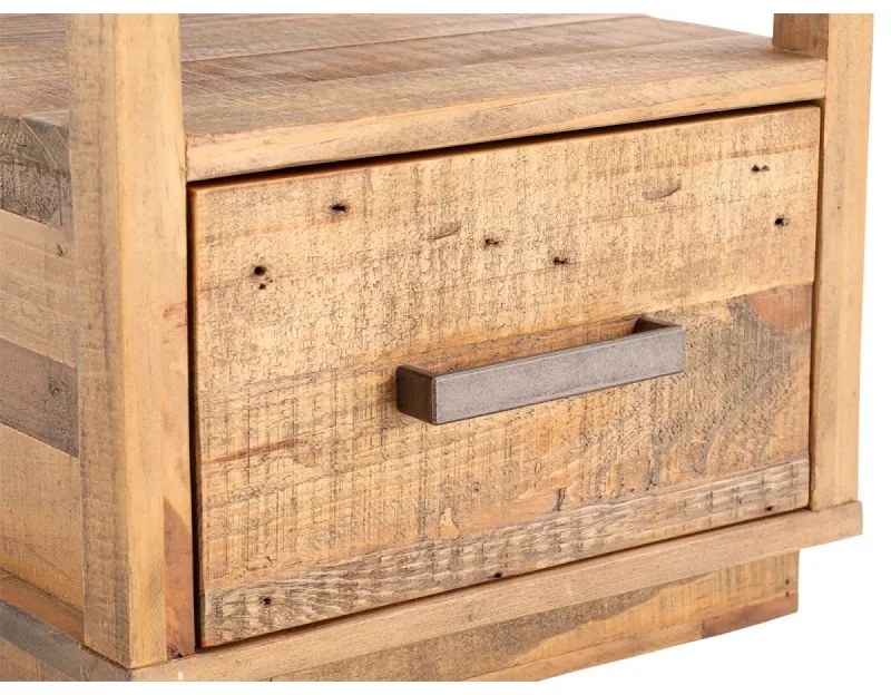 furniture-nabytek.cz - Masívny nočný stolík Woodville z recyklovanej borovice, lakovaný, prírodná farba