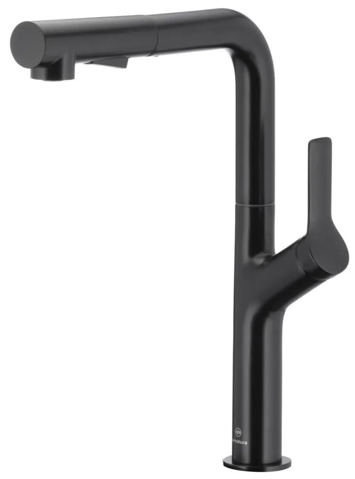 KFA Armatura 6623-220-81- Drezová batéria s vyťah. sprškou DUERO DESIGN m. čierna