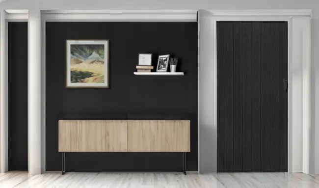 Skladacie dvere 004 08 čierny dub 90 cm - s poškodením