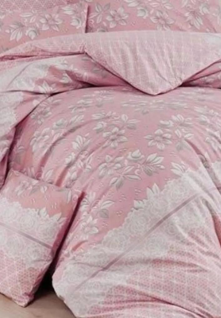 Obliečky bavlnené Marína ružová TiaHome - 1x Vankúš 90x70cm, 1x Paplón 140x200cm