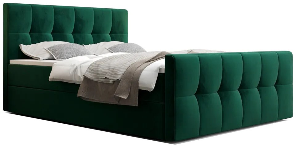 Čalúnená posteľ boxspring MANHATTAN 2, 90x200, monolith 37, ľavá