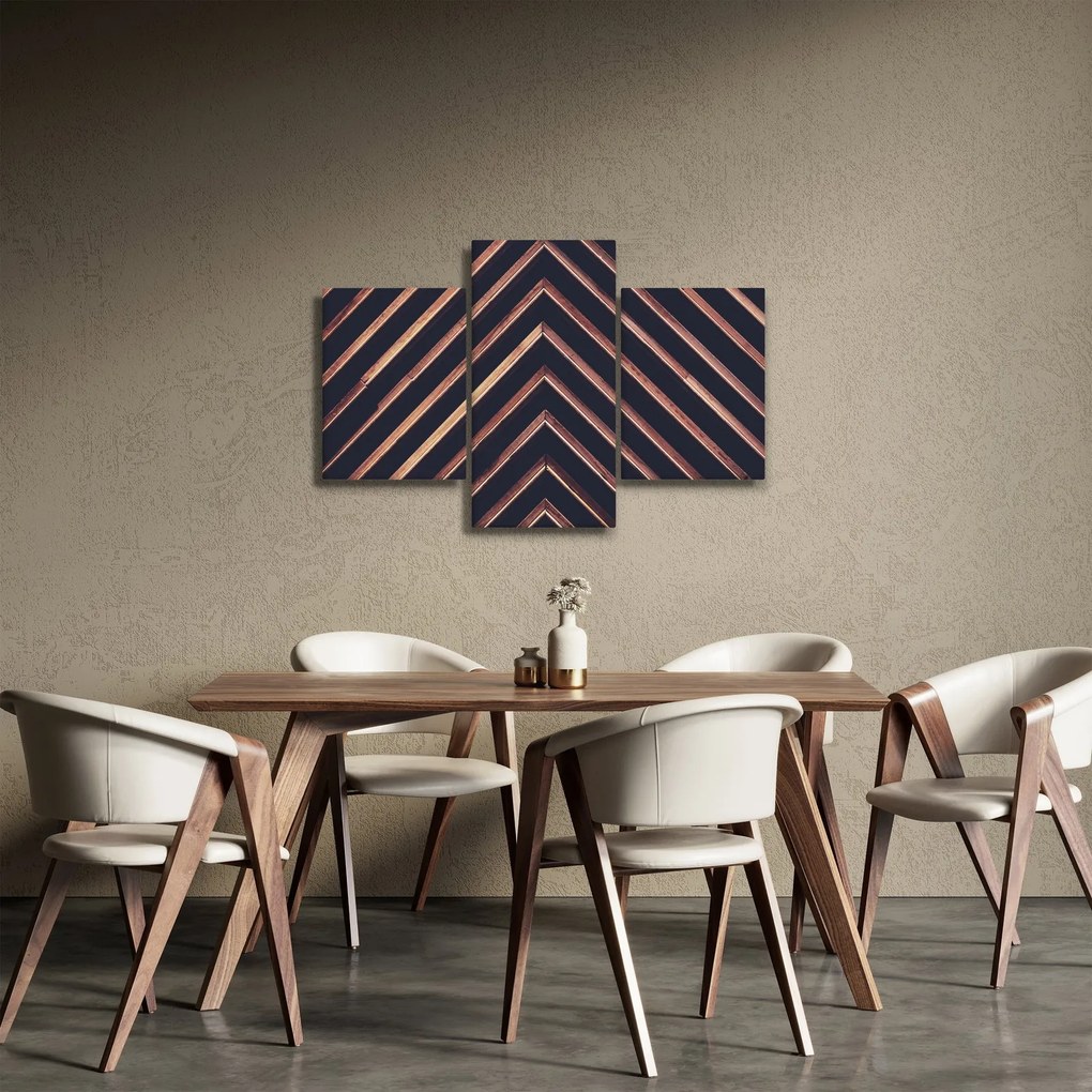 Obraz dreveného motívu na čiernom pozadí (90x60 cm)